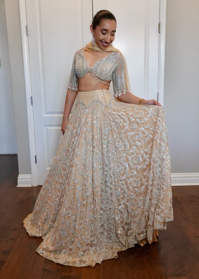 Nude Sparkle Lehenga
