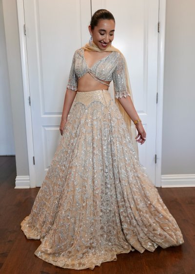Nude Sparkle Lehenga