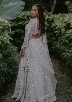 White Embroidered Lehenga 