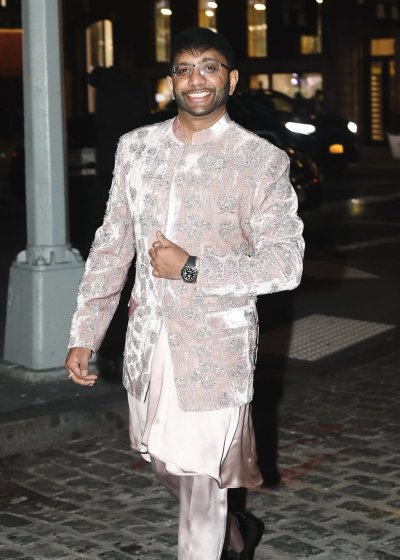 Blush Silk Velvet Bandhgala Set