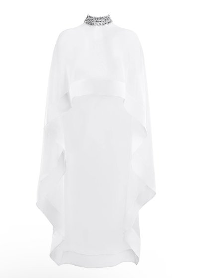 White Cape with Gemstone Collar