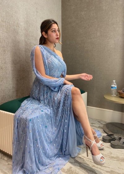 Icy Blue Evening Gown 