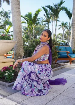 Purple Indowestern Set
