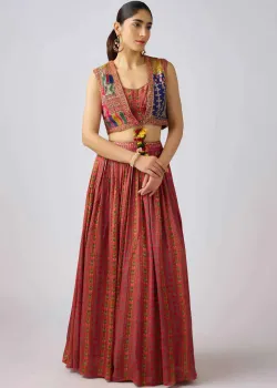 Colorful Vest Lehenga - hover