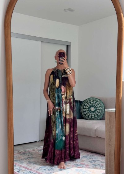 Colorful Halter Dress