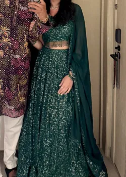 Emerald Green Lehenga  - hover