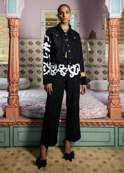 Jalebi Hand-Painted Corduroy Co-Ord Set