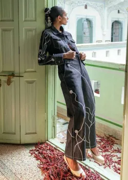 Gulabo Denim Embroidered Co-Ord Set