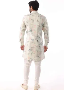 Kenny Mint Green Floral Kurta - hover