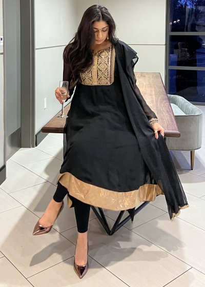 Black and Gold Anarkali