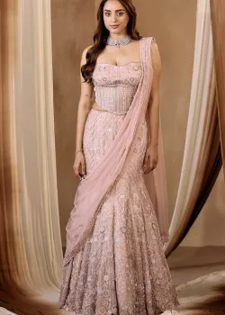 Baby Pink Mermaid Lehenga Set
