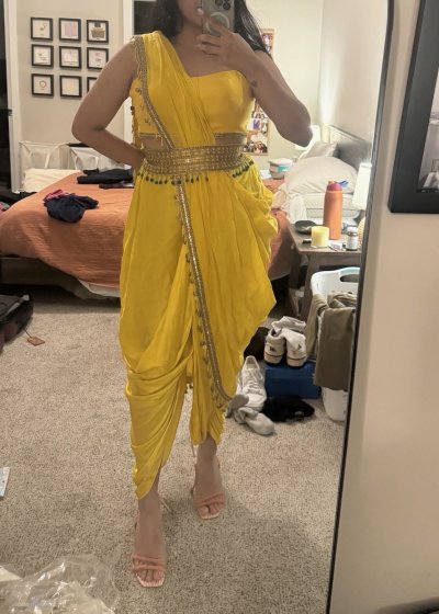 Yellow Dhoti Pant Set