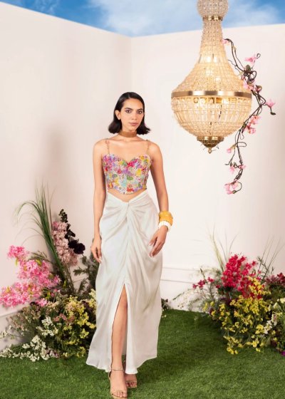 Corset Dhoti Skirt Set