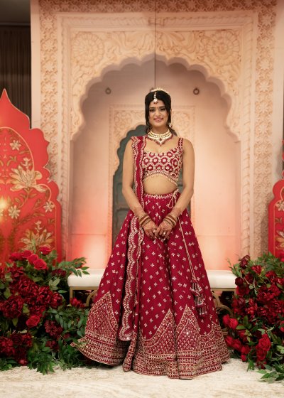 Burgundy Bridal Lehenga