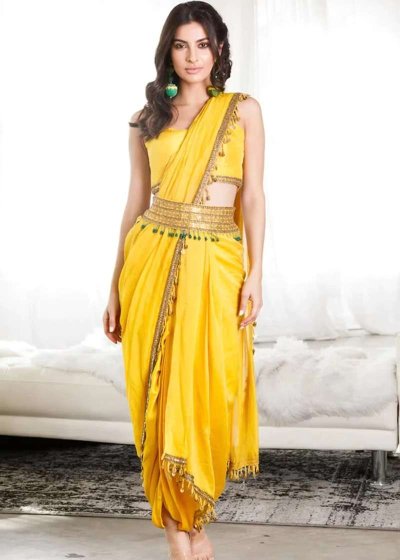 Yellow Dhoti Pant Set