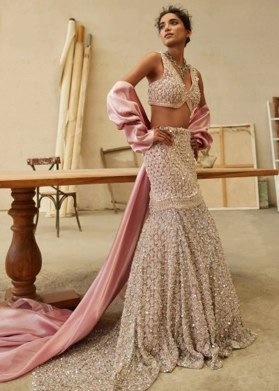 Celestial Pink Mermaid Lehenga
