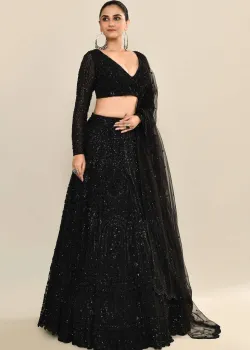 Black Sequin Lehenga