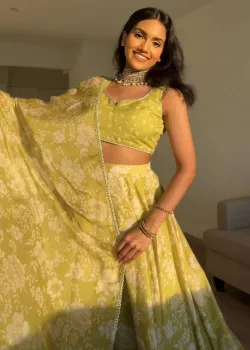 Light Green Floral Lehenga