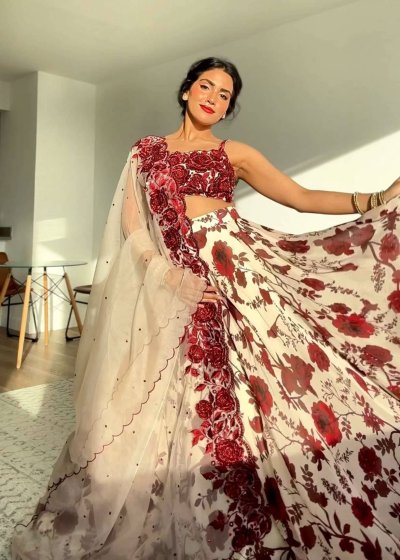 Red Rose Lehenga
