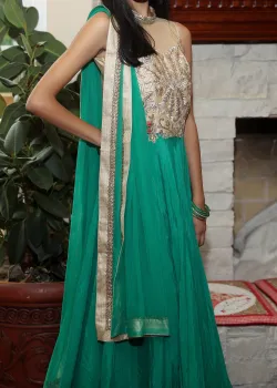 Emerald Green Anarkali Set - hover