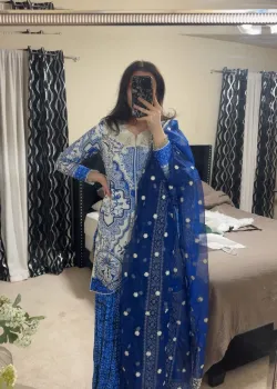 Cobalt Blue Gharara Set - hover