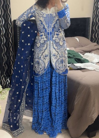 Cobalt Blue Gharara Set
