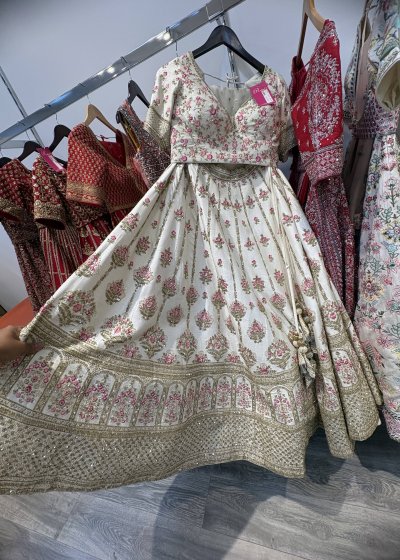 Ivory Floral Bridal Lehenga