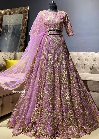 Lavender Gold Lehenga