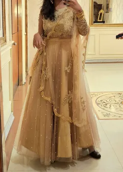 Taupe Lehenga Set