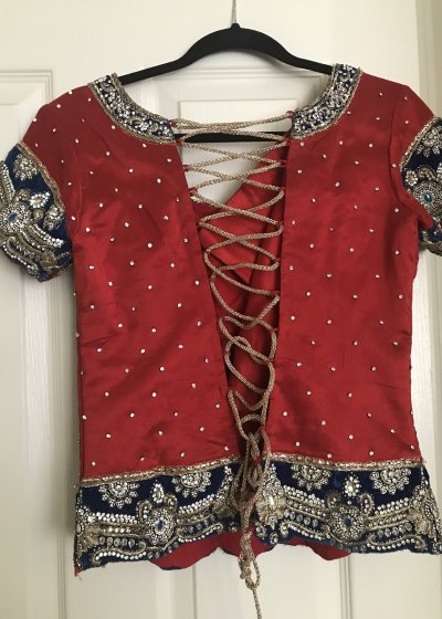 Red Bridal Corset Top Lehenga