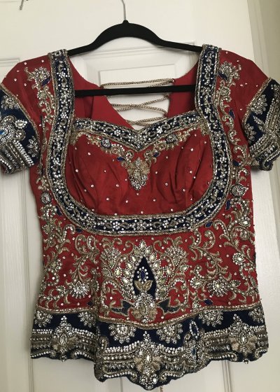 Red Bridal Corset Top Lehenga