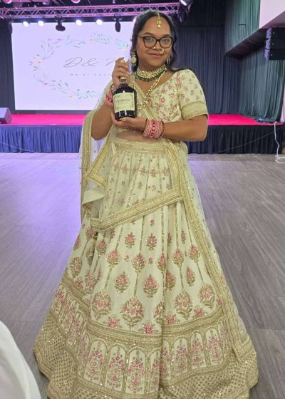 Ivory Floral Bridal Lehenga