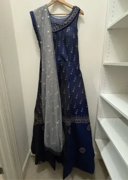 Navy Blue Anarkali Gown - hover
