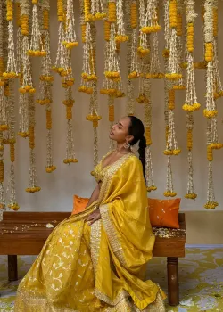 Haldi Guest Embroidered Lehenga - hover