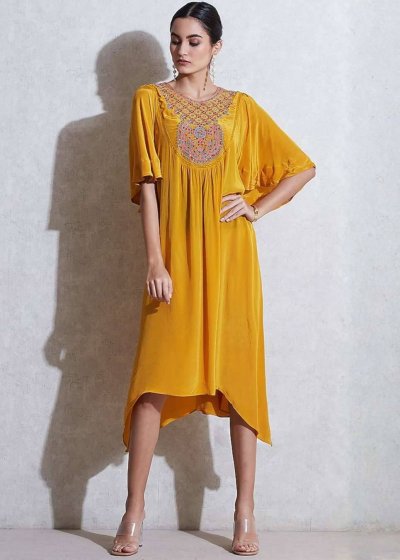 Yellow Embroidered Dress
