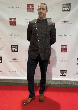 Printed Asymmetrical Bandhgala Blazer