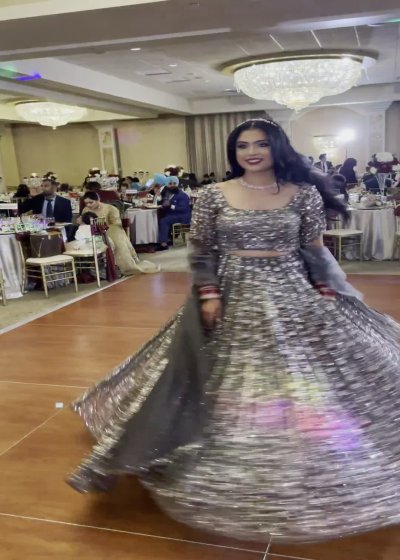 Metallic Grey Lehenga