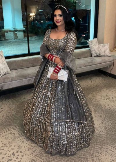 Metallic Grey Lehenga