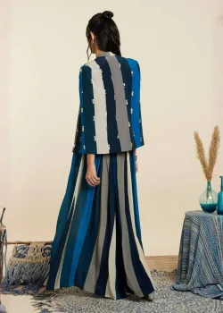 Blue Striped Jacket Set - hover