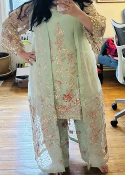 Mint Green Kurta Jacket Set