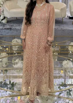 Peach Anarkali Set - hover
