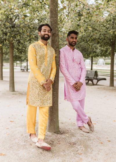 Yellow Mirror Kurta Set