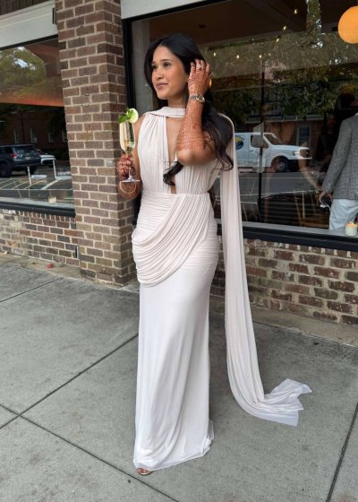 Ivory Drape Dress