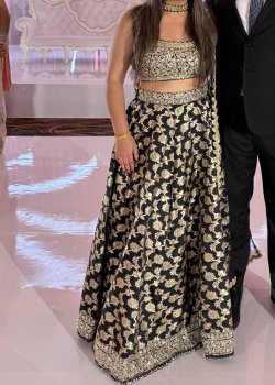 Black Embroidered Lehenga
