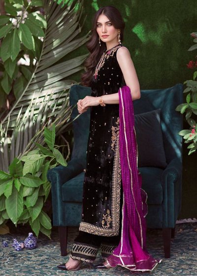 Black Velvet Kurta Set