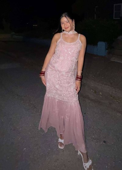 Pastel Pink Sharara Kurta Set