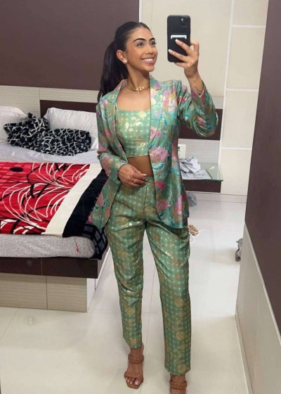 Pastel Green Jacket Set