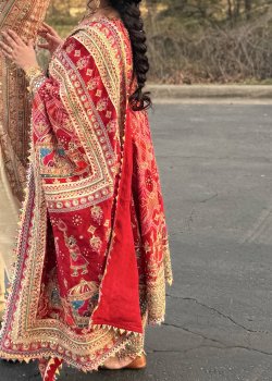Red Anarkali Set