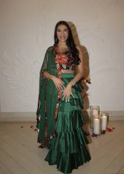 Emerald Green Ruffle Lehenga