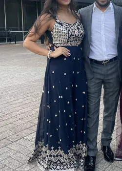 Navy Embellished Jumpsuit